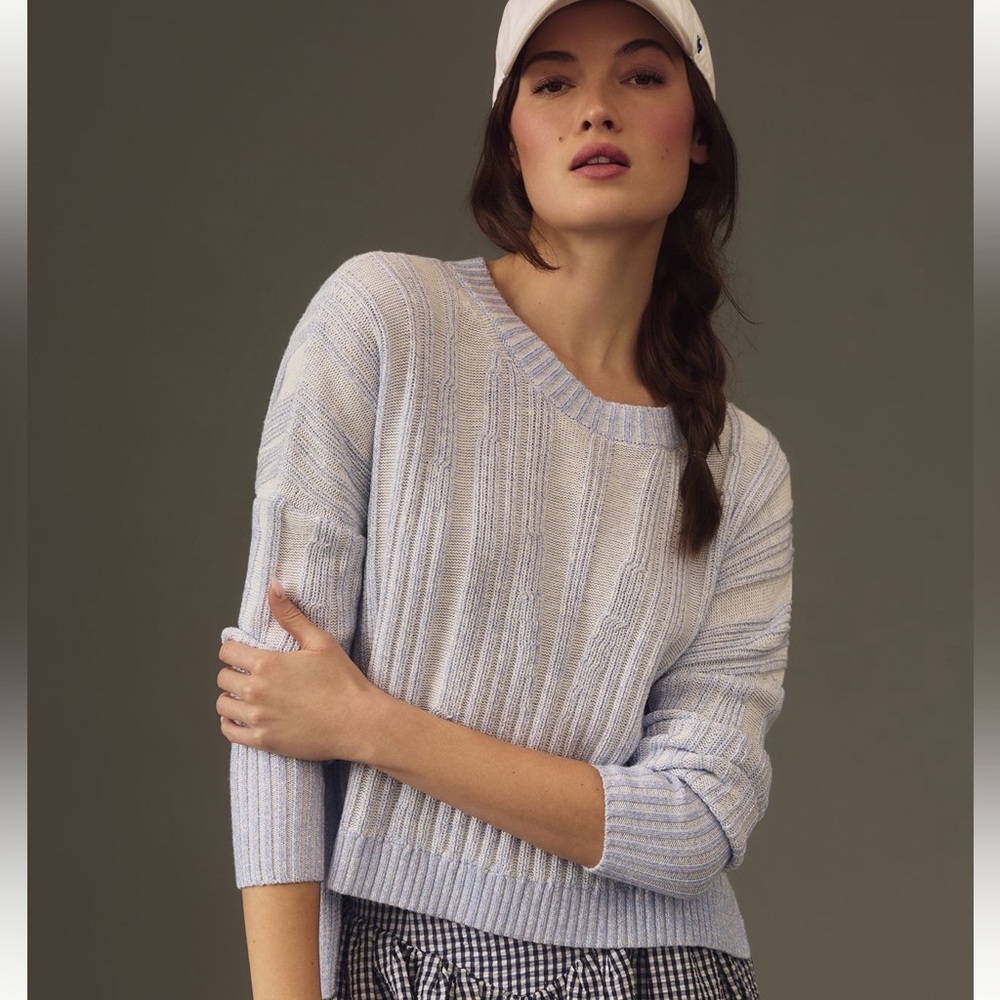 Pilcro for Anthropology Light Lavender Ribbed Women's Sweater